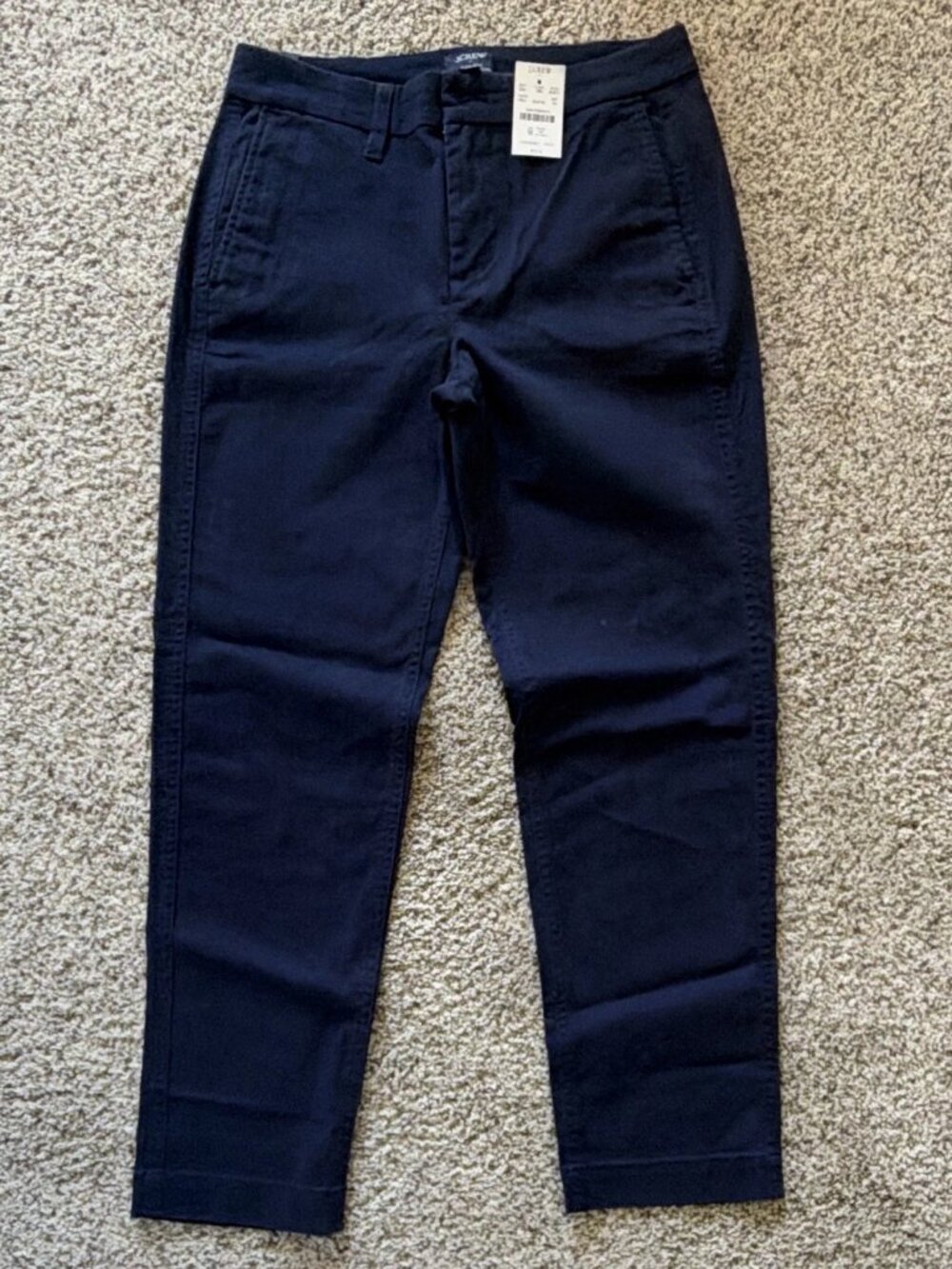 J Crew High Rise Girlfriend Chino Pants Navy 2P NWT $79